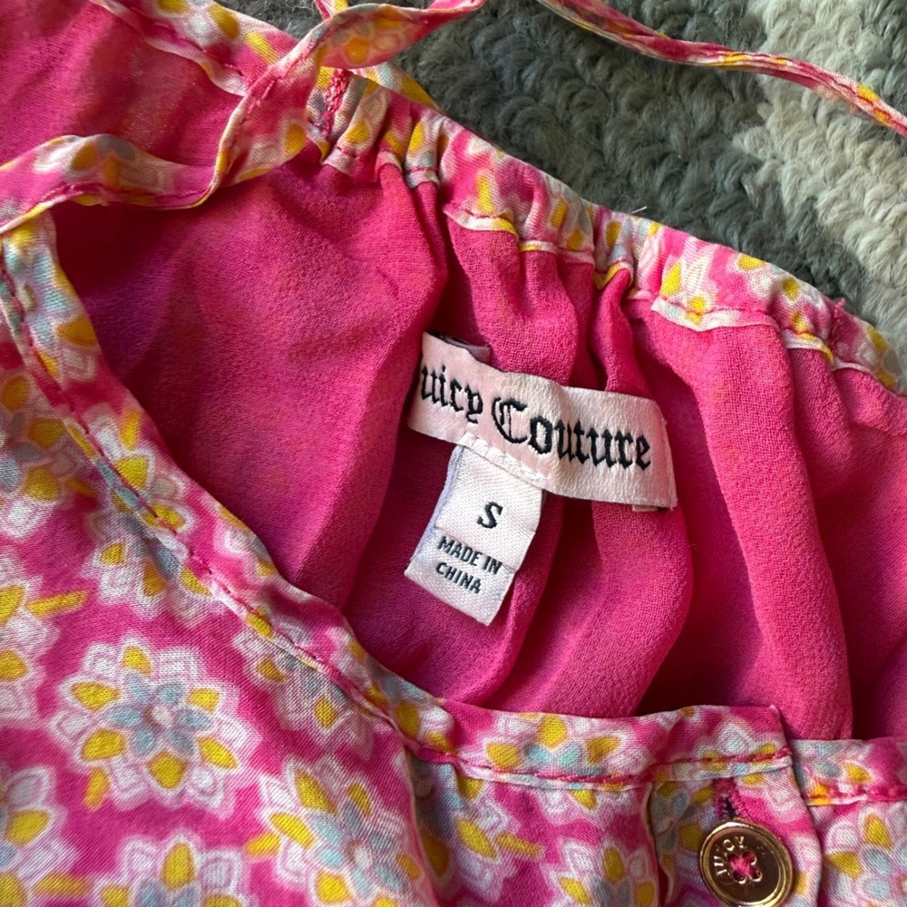 2000s Juicy Couture Y2K Pink Floral Dress - Picture 2 of 4